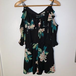 Belle Sky Black Floral Jumpsuit